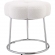 Seraphina Vanity Stool in Sherpa Fabric & Silver
