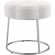 Seraphina Vanity Stool in Sherpa Fabric & Silver