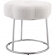 Seraphina Vanity Stool in Sherpa Fabric & Silver