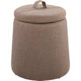 Patric Storage Ottoman in Grey Fabric