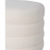 Lorden Round Ottoman in Channel Tufted White Sherpa Fabric