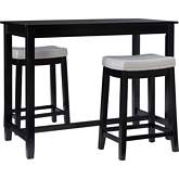 Claridge 3 Piece Counter Dining Set in Black & Grey Eco Leather