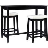 Claridge 3 Piece Counter Dining Set in Black & White Eco Leather
