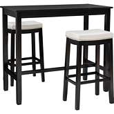 Claridge 3 Piece Bar Dining Set in Black & White Eco Leather