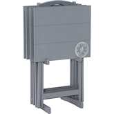 Compass Tray Table Set in Grey Wood