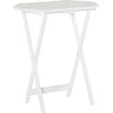 Ledda Folding Snack Tray Table Set in White (Set of 2)