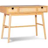 Camila Bedroom Vanity in Walnut Finish & Cane