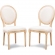 Avalon Oval Back Dining Chair in Tural Linen Fabric & Wood (Set of 2)