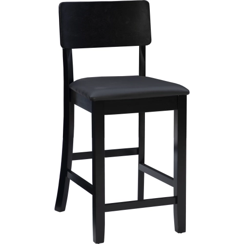 Torino 24" Counter Stool in Dark Brown Leatherette & Black Wood