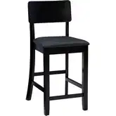 Torino 24" Counter Stool in Dark Brown Leatherette & Black Wood