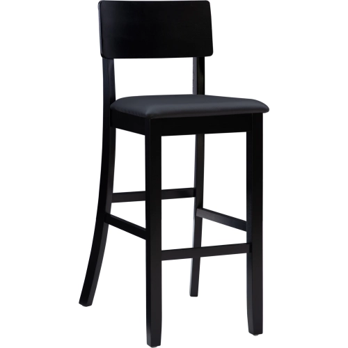 Torino 30" Bar Stool in Dark Brown Leatherette & Black Wood