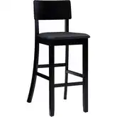 Torino 30" Bar Stool in Dark Brown Leatherette & Black Wood