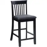 Torino 24" Counter Stool in Black Leatherette & Black Wood