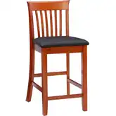 Triena 24" Craftsman Counter Stool in Brown Leatherette & Cherry