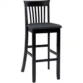 Torino 30" Bar Stool in Black Leatherette & Black Wood