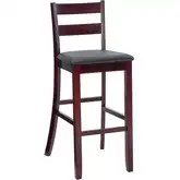 Triena 30" Soho Bar Stool in Brown Leatherette & Espresso