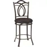 Calif Counter Stool in Coffee Brown Leatherette & Metal