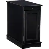 Butler Accent Side Table with USB in Black Wood