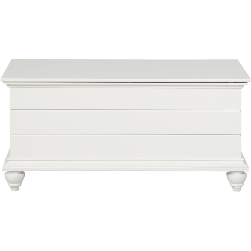 Whitehurst Cedar Chest in White Faux Plank with Turned Feet