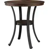 Franklin 36" Pub Table with Oak Veneer Top on Curved Metal Legs