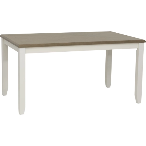 Jane 60" Dining Table Vanilla White with Taupe Top