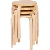 Linon 17" Bentwood Stool in Natural (Set of 4)