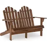 Adirondack Outdoor Double Bench in Acorn Wood