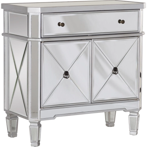 Mirrored 1-Drawer & 2-Door Console