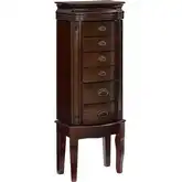 Italian Influenced Transitional Espresso Jewelry Armoire