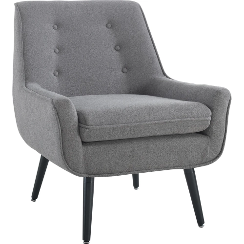 Trelis Accent Chair in Tufted Gray Flannel Fabric