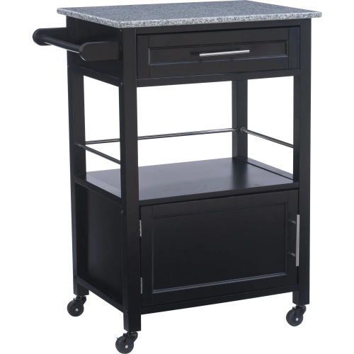 Mitchell Kitchen Cart in Black & Gray Granite
