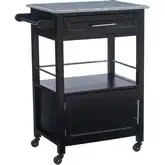 Mitchell Kitchen Cart in Black & Gray Granite