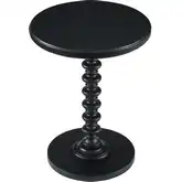 Black Round Spindle Occasional Table