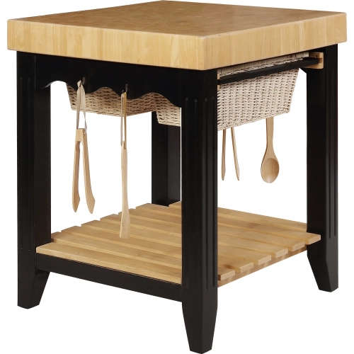 Color Story Black Butcher Block Kitchen Island