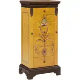 Masterpiece Antique Parchment Hand Painted Jewelry Armoire