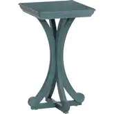 Deacon Accent Side Table in Blue Wood