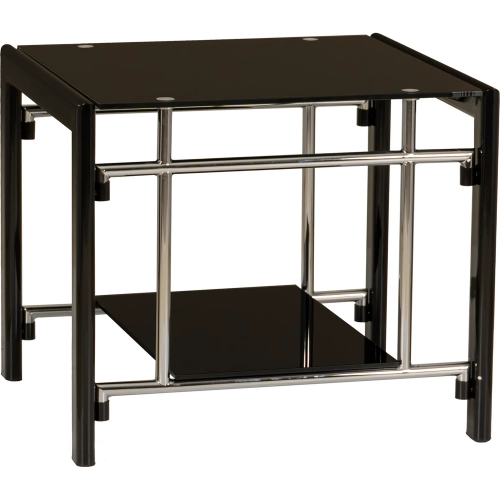 Black Glass End Side Table (Set of 2)