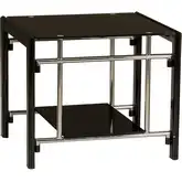 Black Glass End Side Table (Set of 2)