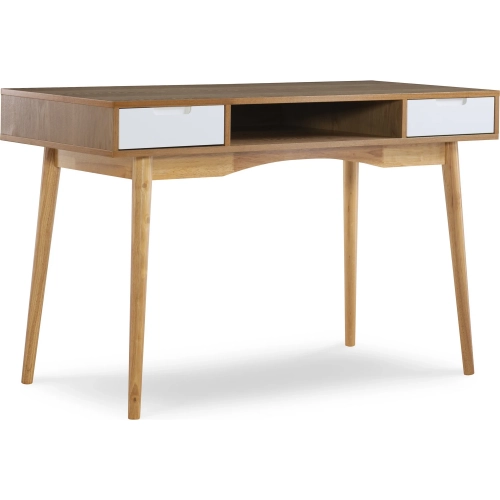 Perry Desk in Natural & White Wood