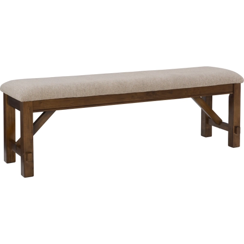 Kraven Dining Bench in Dark Hazelnut with Tan Seat