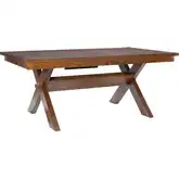 Kraven Dining Table in Distressed Dark Hazelnut with Leaf