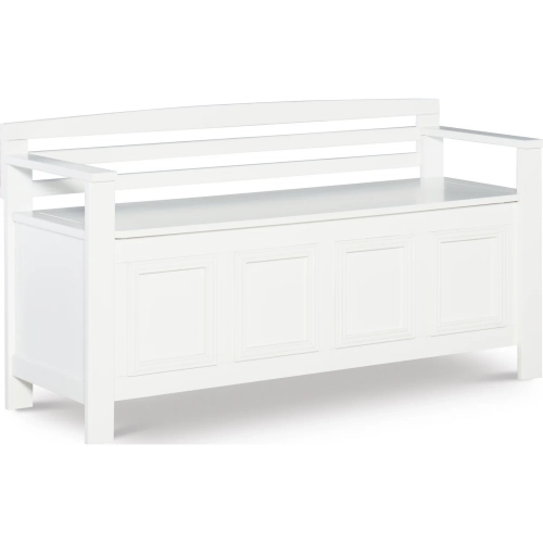 Laredo Storage Bench in White Wood