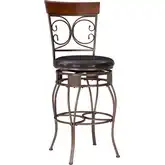 Big & Tall Back to Back Scroll Bar Stool in Black