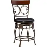 Big & Tall Back to Back Scroll Counter Stool in Dark Bonze
