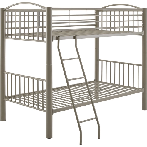 Heavy Metal Twin over Twin Bunk Bed in Pewter