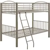 Heavy Metal Twin over Twin Bunk Bed in Pewter