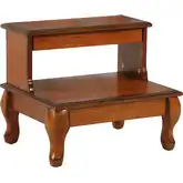 Attic Antique Cherry Bed Steps with Drawer