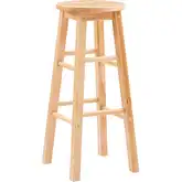 Linon 29" Bar Stool in Natural Wood