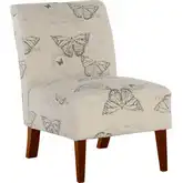 Lily Accent Chair in Butterfly Pattern Fabric
