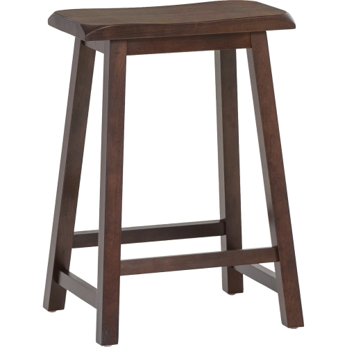 Saddle Counter Stool in Dark Brown